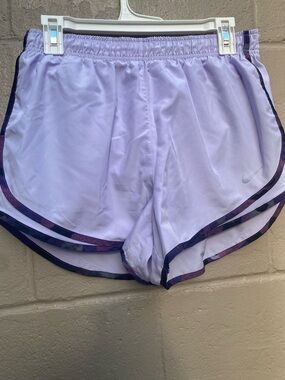 Nike Women’s Light Lavender Athletic Shorts with Dark Purple Trim